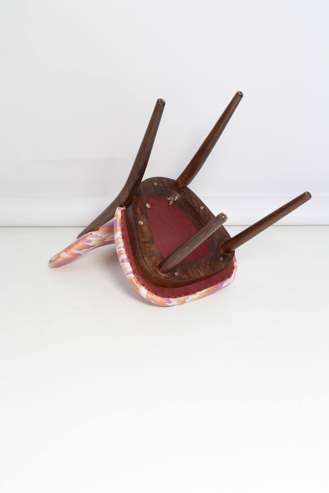 Mid Century Heart Chair in Pink Fandango Jacquar, Dedar, Europe, 1960s For Sale 1