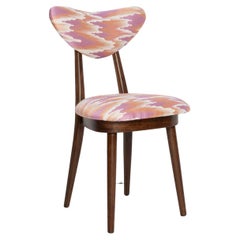 Mid Century Heart Chair aus rosa Fandango Jacquar, Dedar, Europa, 1960er Jahre