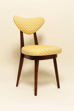 Silla Corazón Mid Century en Jacquard Coriandoli Amarillo de Dedar, Europa, años 60