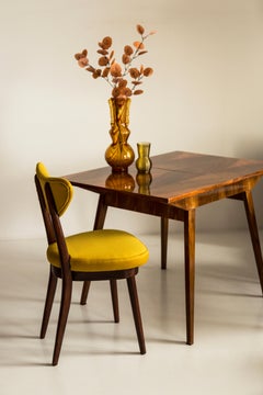Midcentury Heart Chair in Yellow Satin Dedar Gildo Fabric, Europe, 1960s