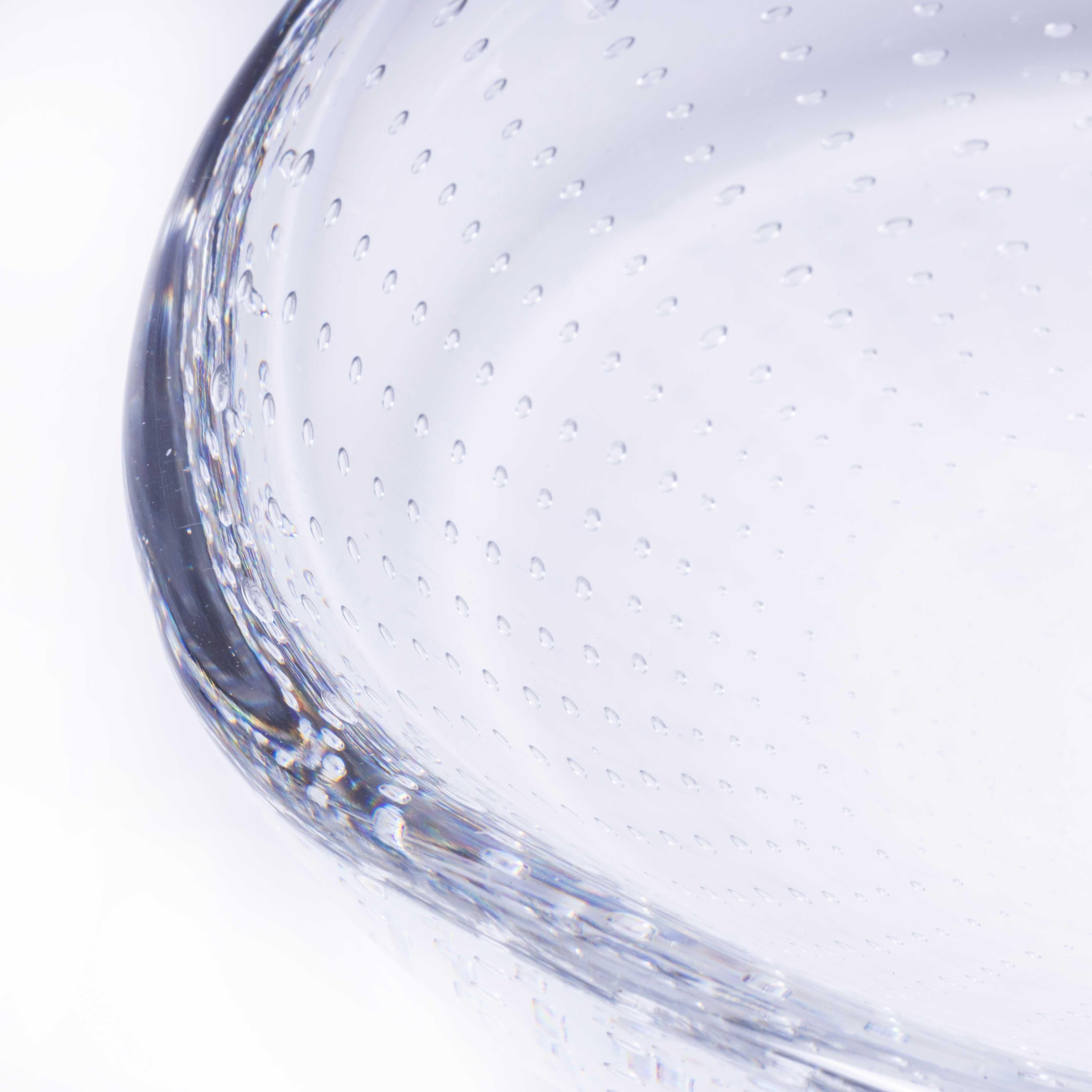 Verre d'art Petit plat à bulles en verre lourd du milieu du siècle en vente
