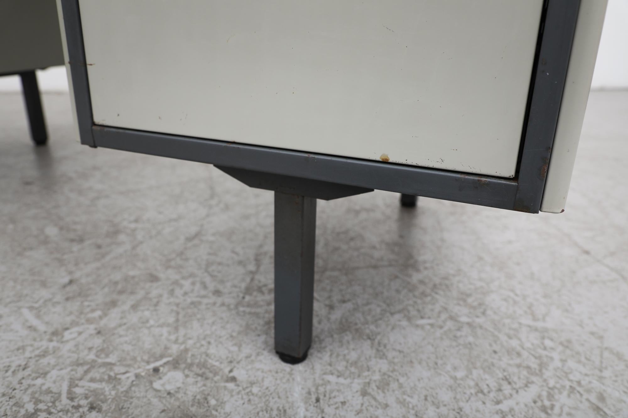 Mid-Century Heavy Gray Strafor Desk from the Netherlands, w/ File Storage 1960s For Sale 7