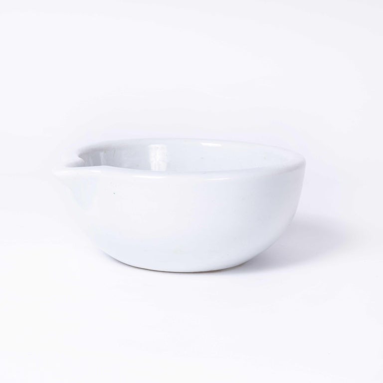 MidCentury Heavy Porcelain Crucible Laboratory Bowl For Sale at 1stDibs
