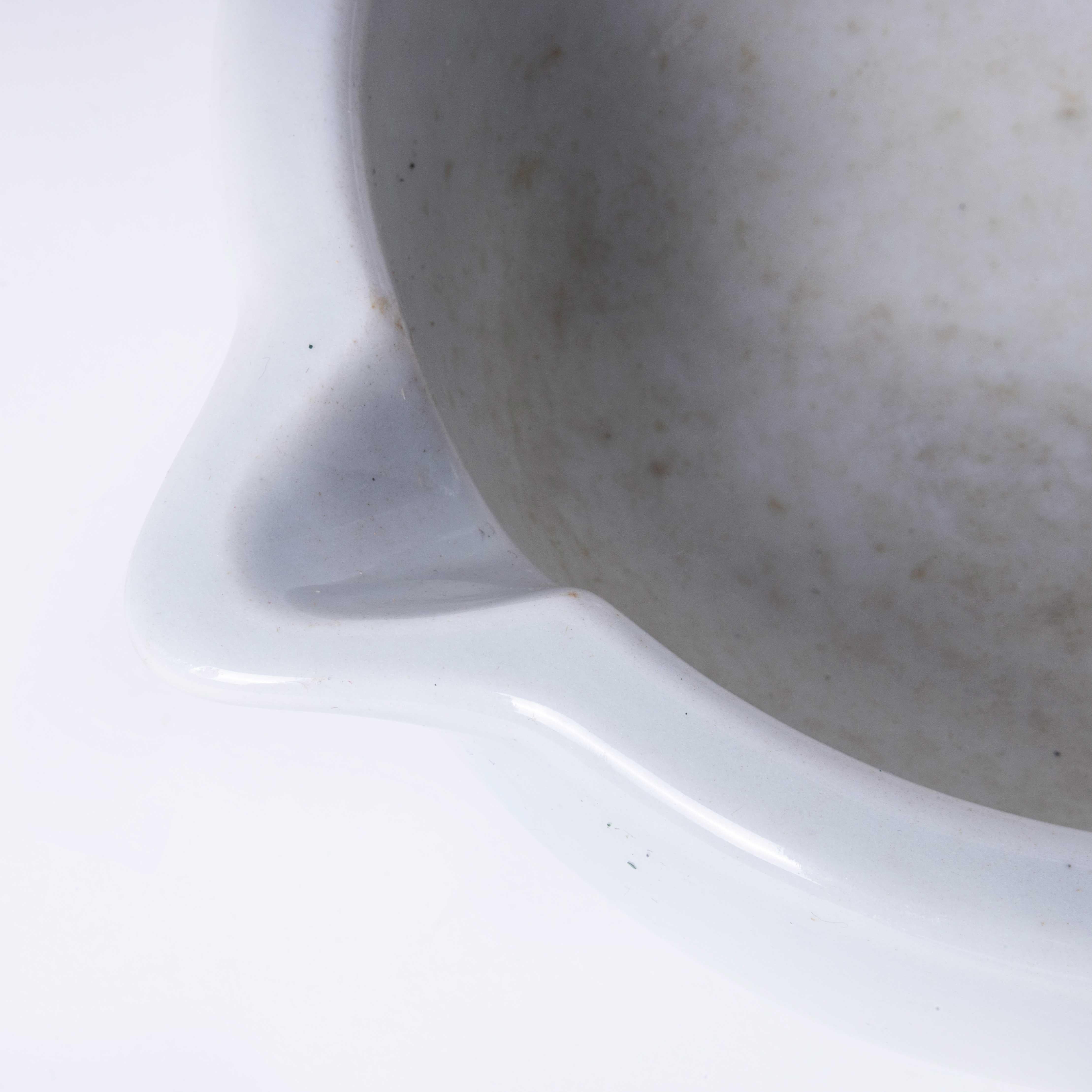 19th Century Mid-Century Heavy Porcelain Crucible Laboratory Bowl For Sale
