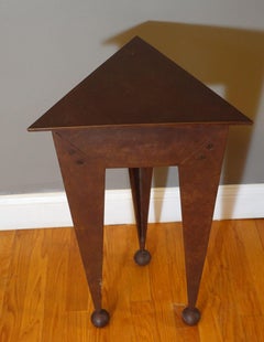 Mid Century Heavy Steel Side Table with Lift Top
