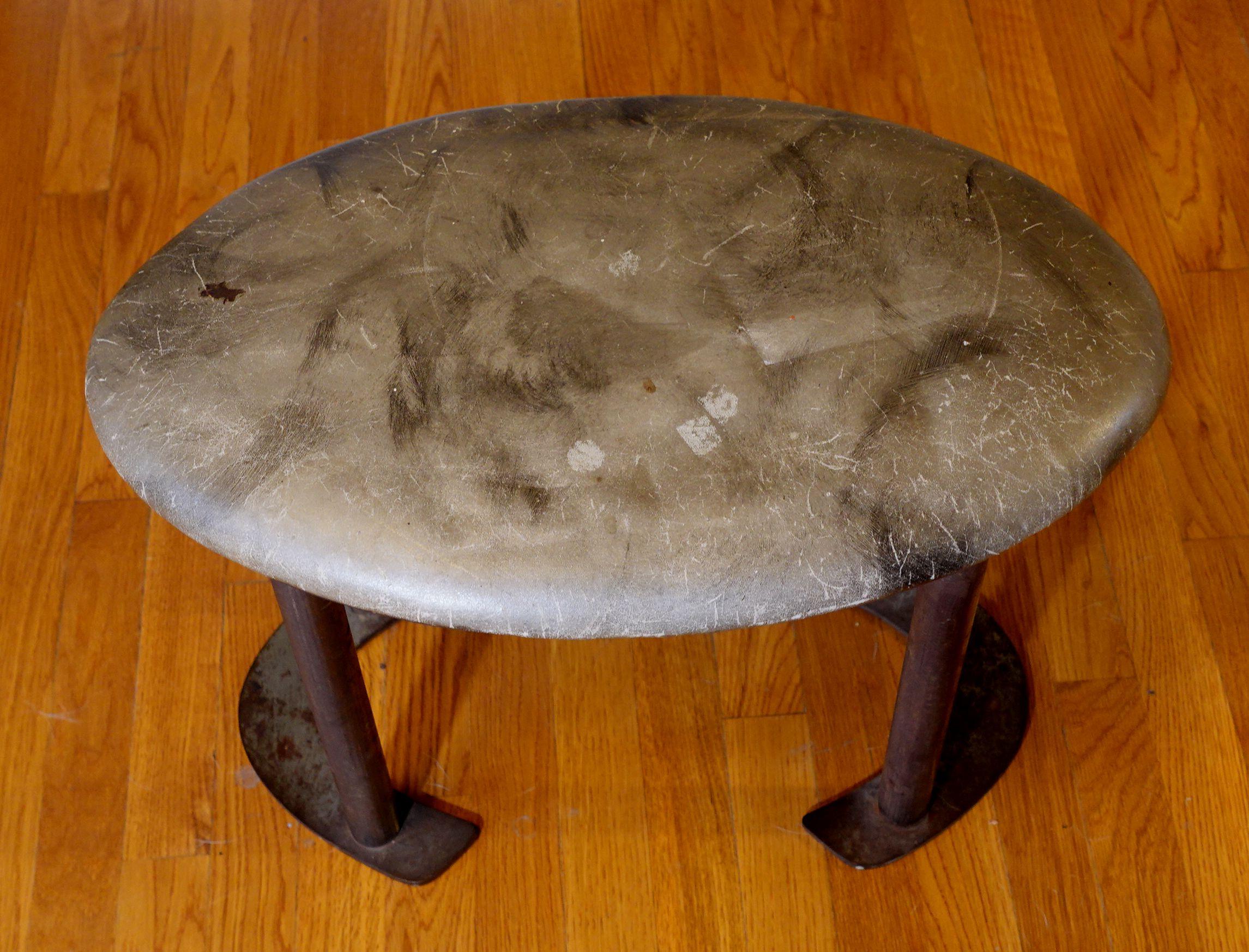 Mid-Century Modern Mid Century Heavy Steel Stool For Sale