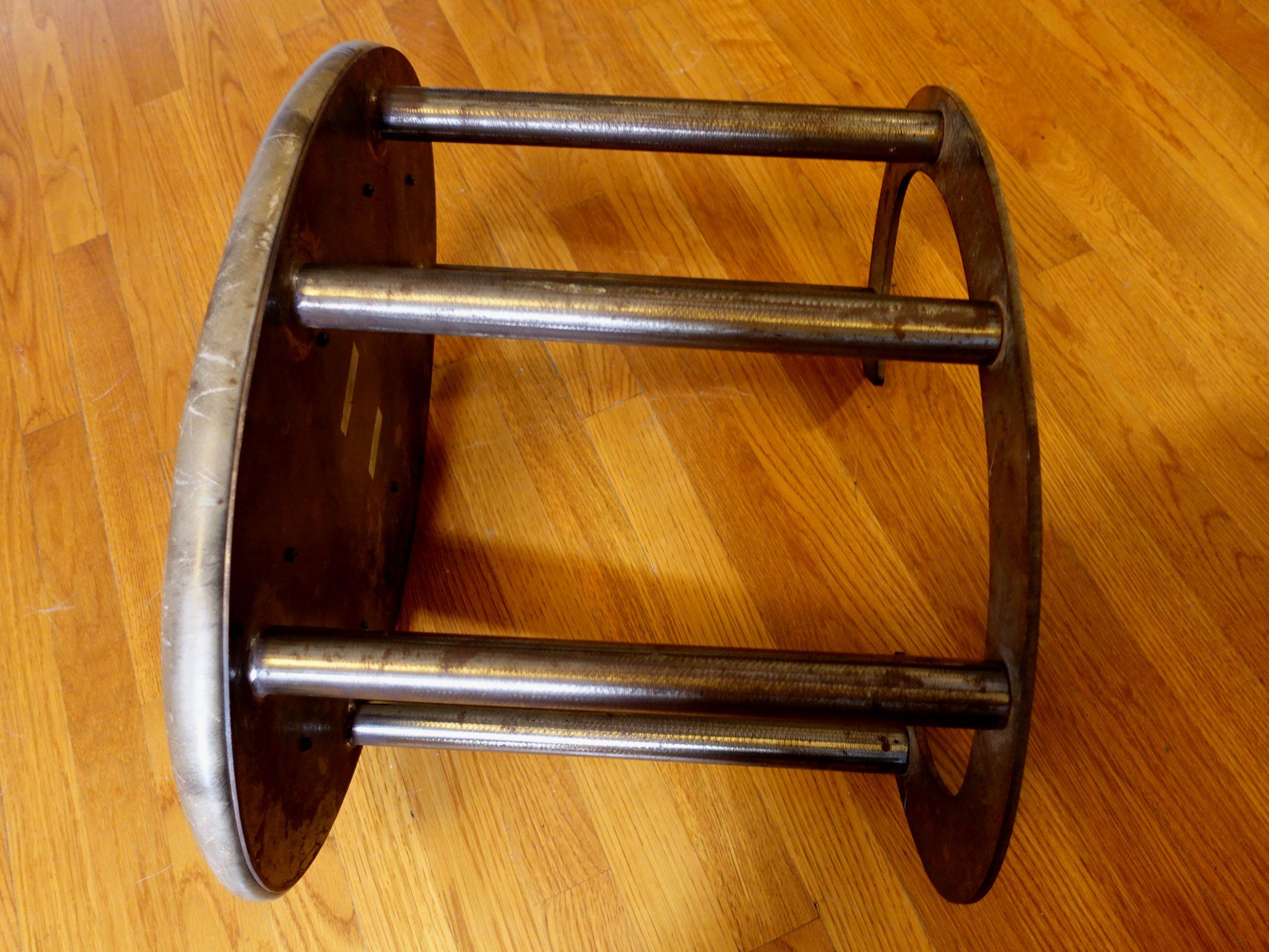 Mid Century Heavy Steel Stool In Good Condition For Sale In Norton, MA