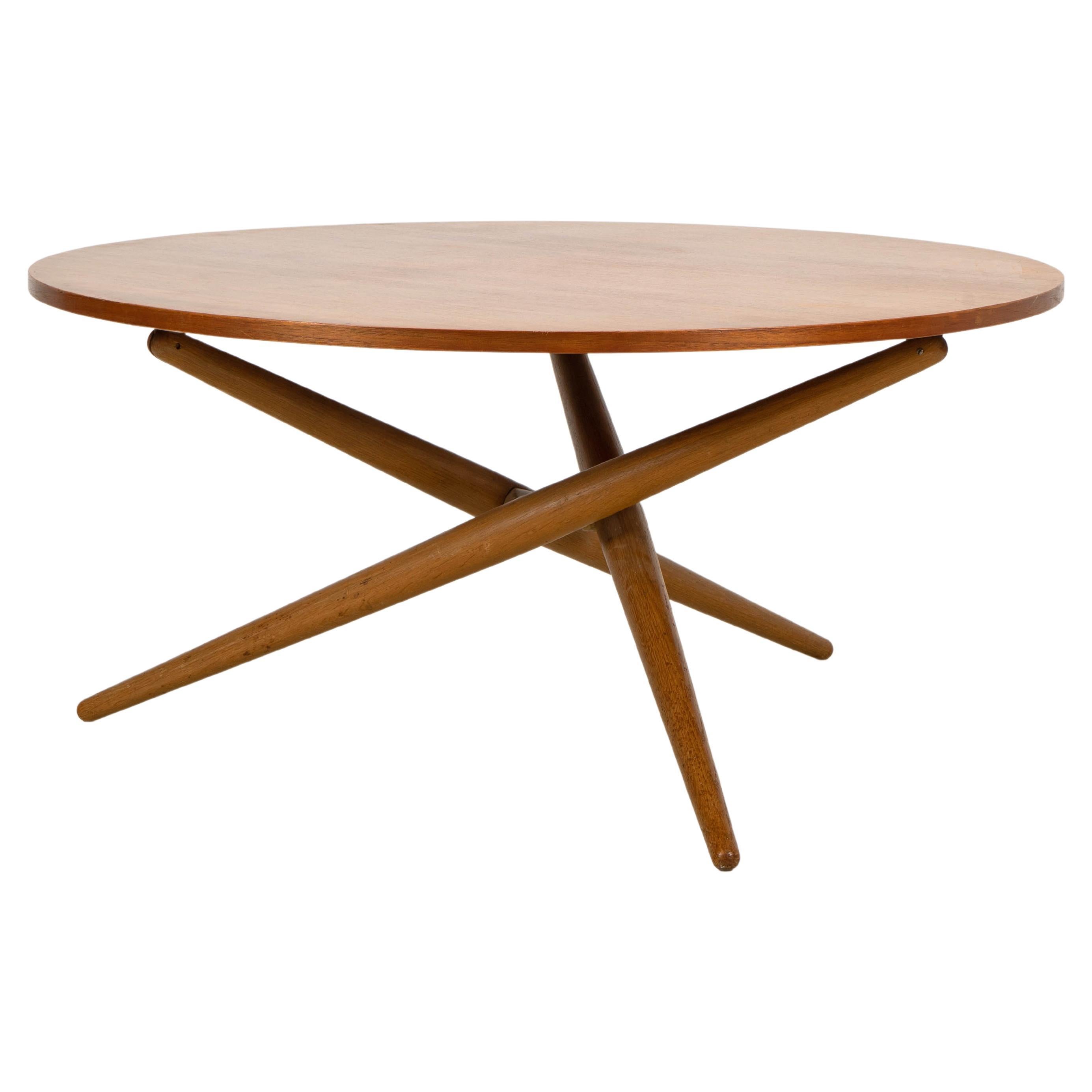 Mid-Century Height-Adjustable Coffee Table by Jürg Bally for Wohnhilfe 1951 Nr.2 For Sale