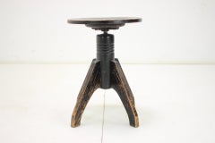 Midcentury Height Adjustable Piano Stool, 1950s