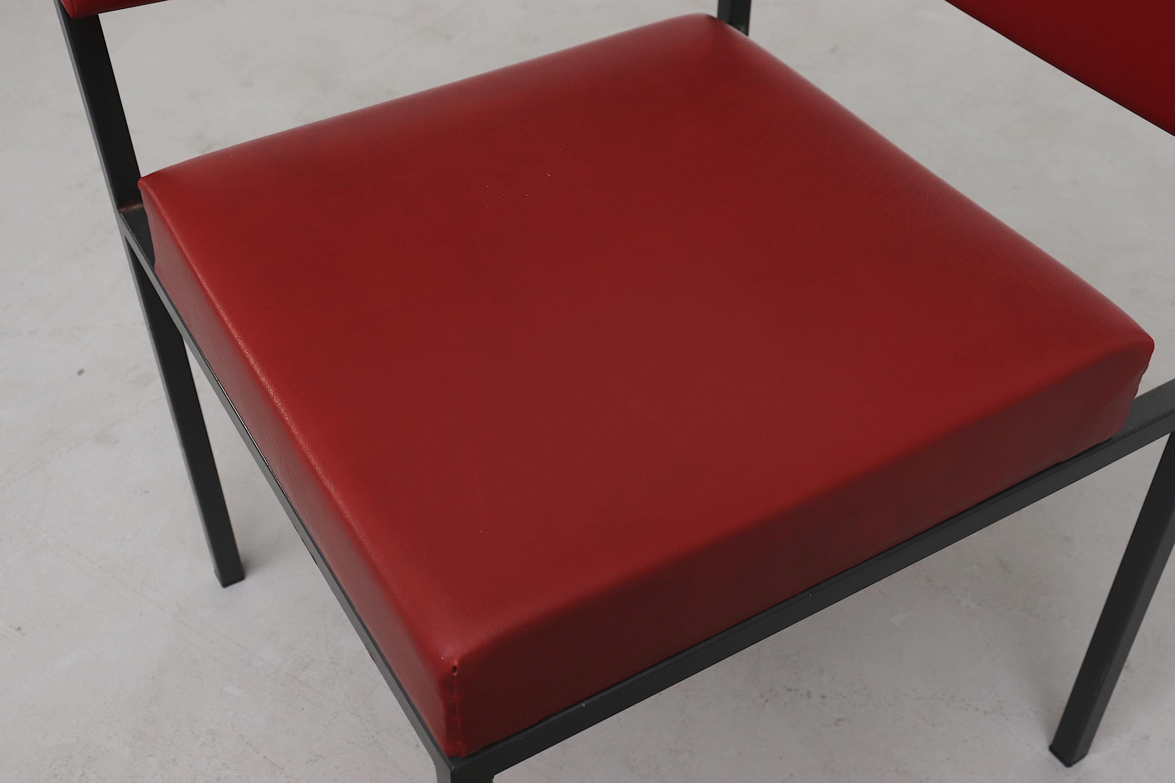 Midcentury Hein Stolle Attributed Red Skai Corner Chair 1