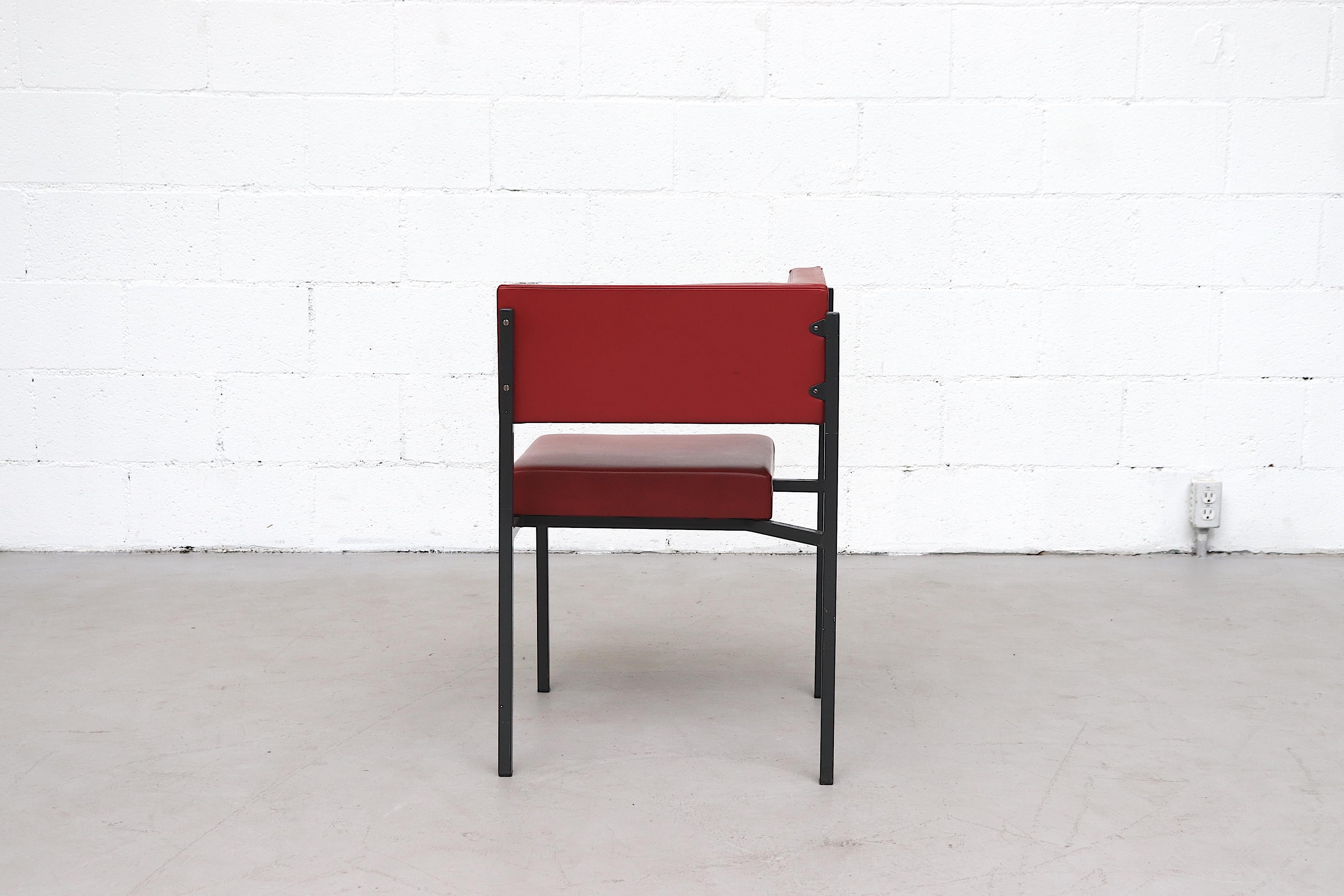 Mid-Century Modern Midcentury Hein Stolle Attributed Red Skai Corner Chair