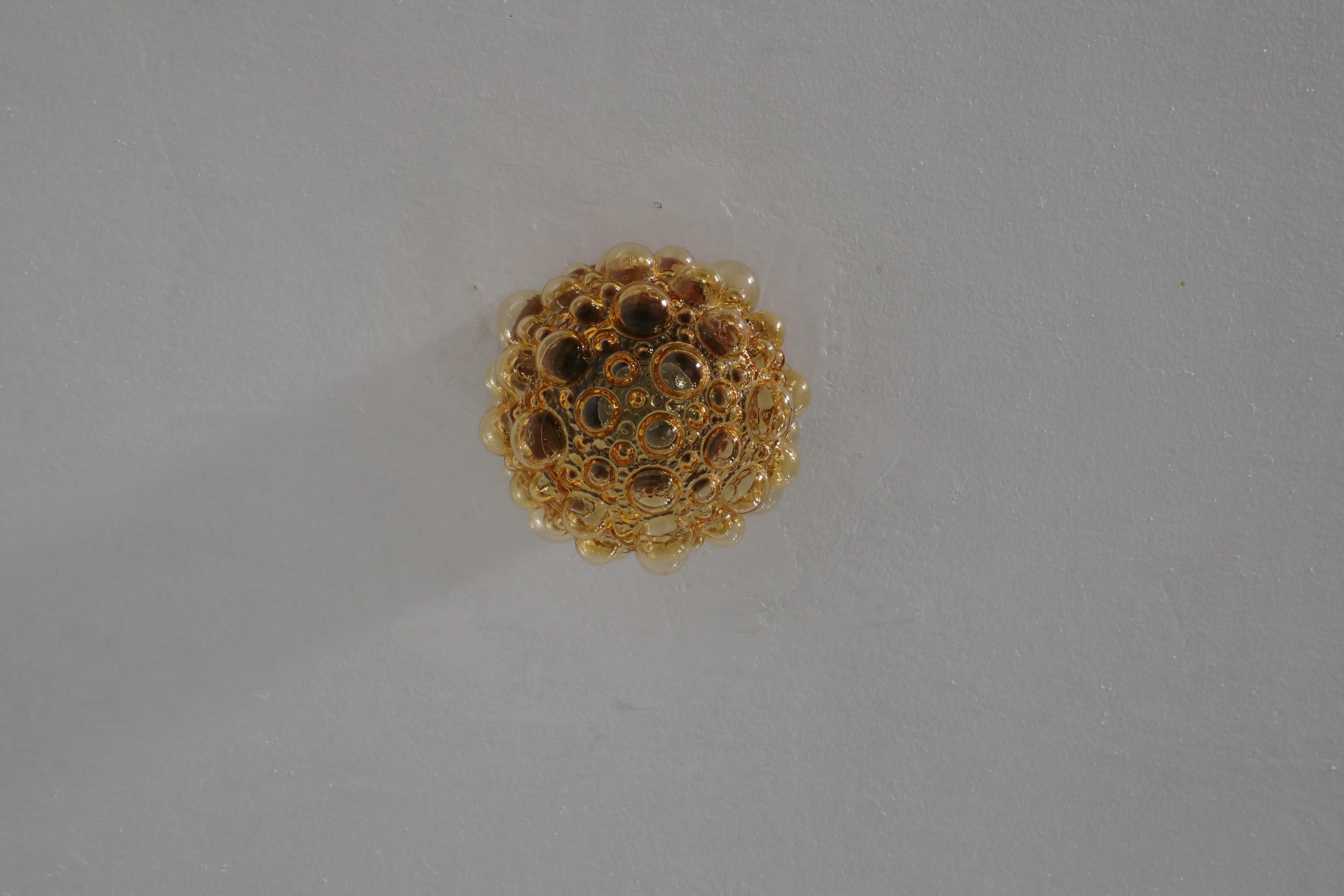 Mid-Century Helena Tynell Ceiling or Wall Sconce with Amber Bubble Globe 4