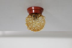 Mid-Century Helena Tynell Ceiling or Wall Sconce with Amber Bubble Globe