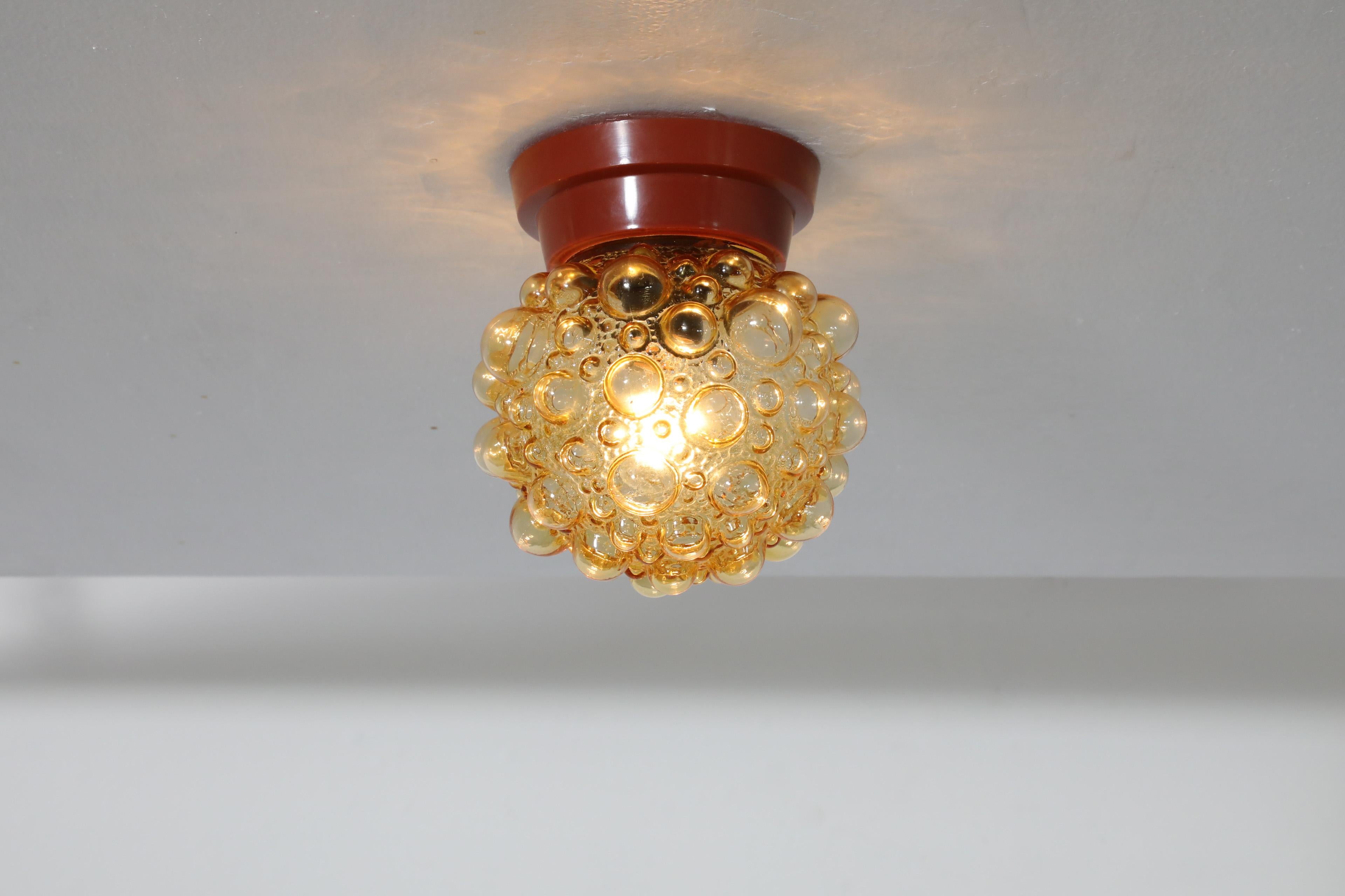 Mid-Century Modern Mid-Century Helena Tynell Ceiling or Wall Sconce with Amber Bubble Globe