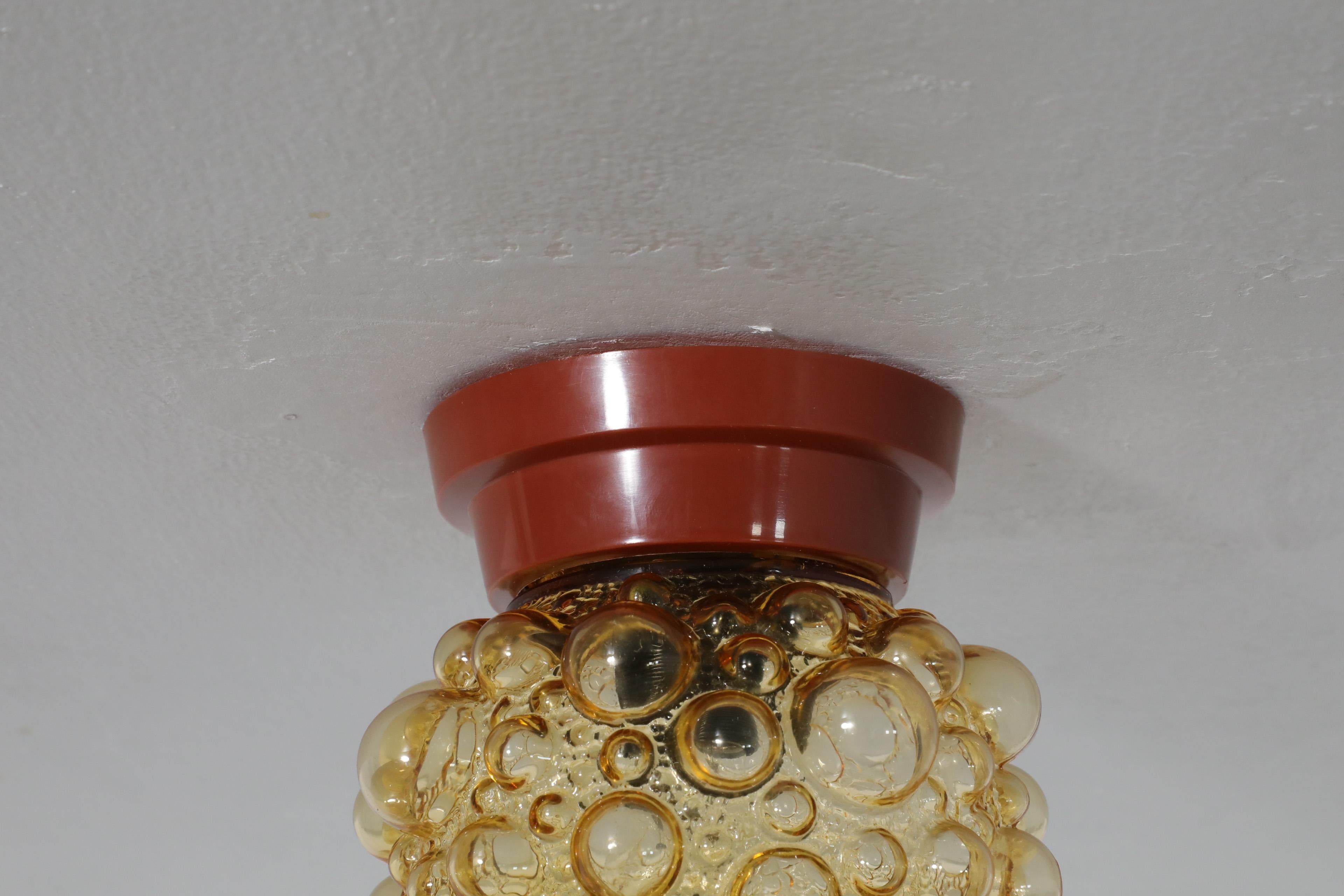 Mid-20th Century Mid-Century Helena Tynell Ceiling or Wall Sconce with Amber Bubble Globe