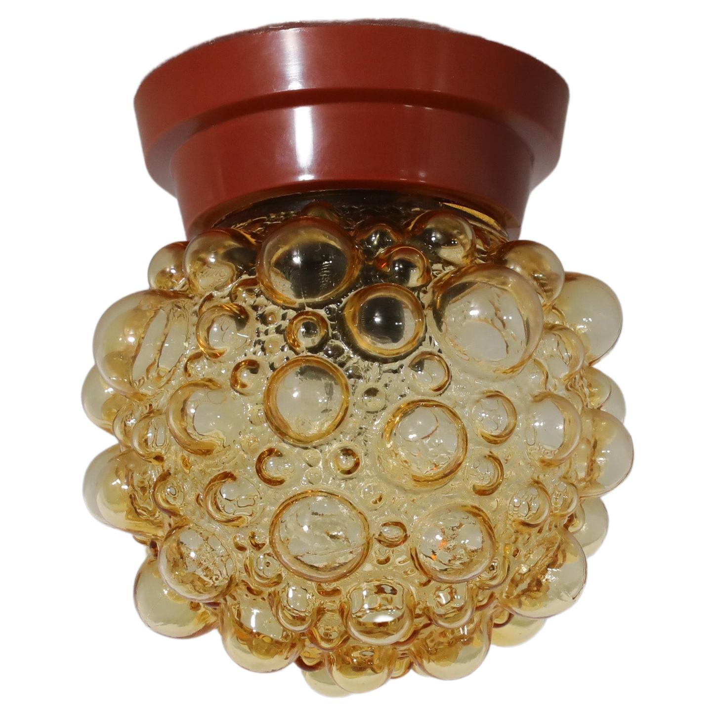 Mid-Century Helena Tynell Ceiling or Wall Sconce with Amber Bubble Globe