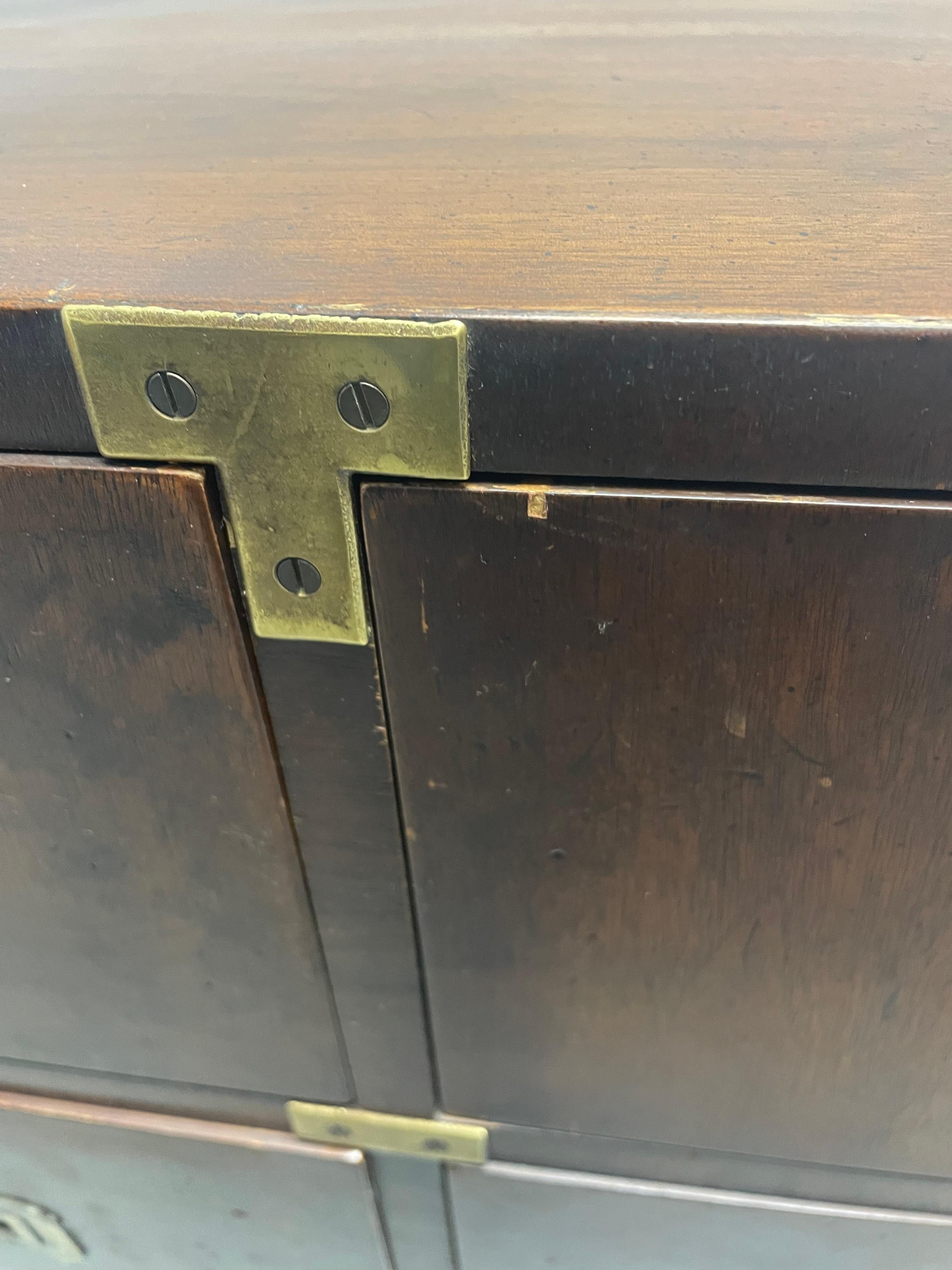 Mid Century Henredon Campaign Dresser with Six Drawers 9