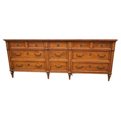 Mid-Century Henredon Custom Folio One Fruitwood 11-Drawer Triple Dresser