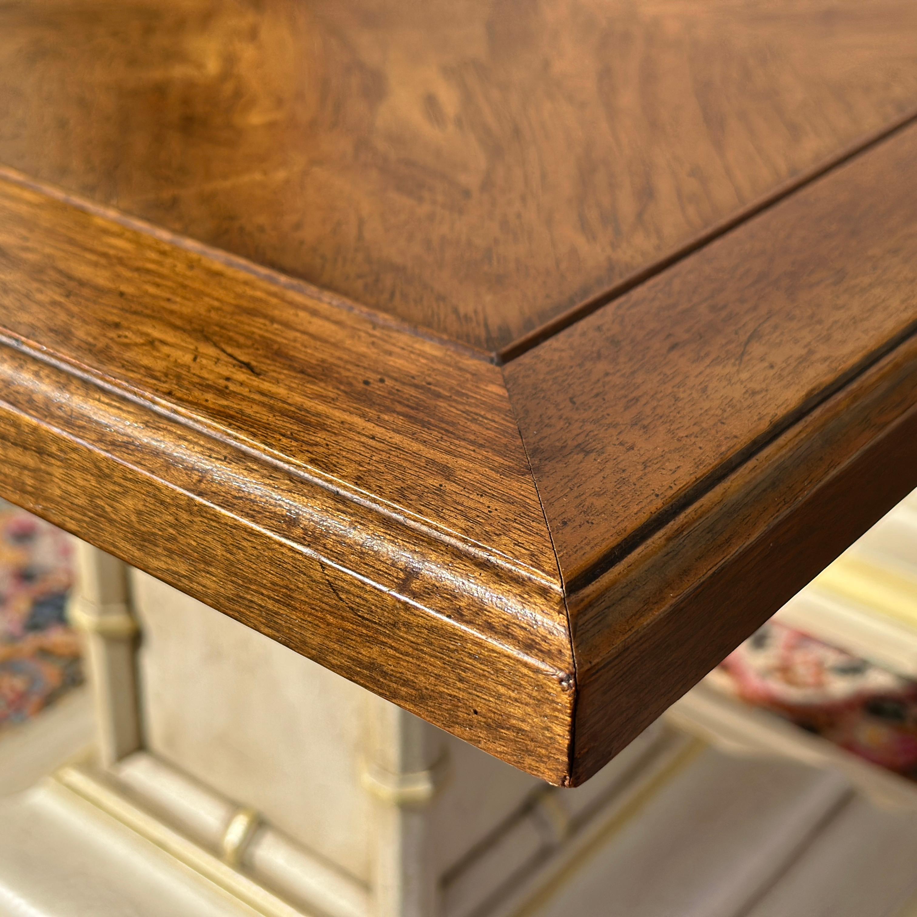 Mid-Century Henredon Faux Bamboo Low Square Side Tables - A Pair For Sale 4