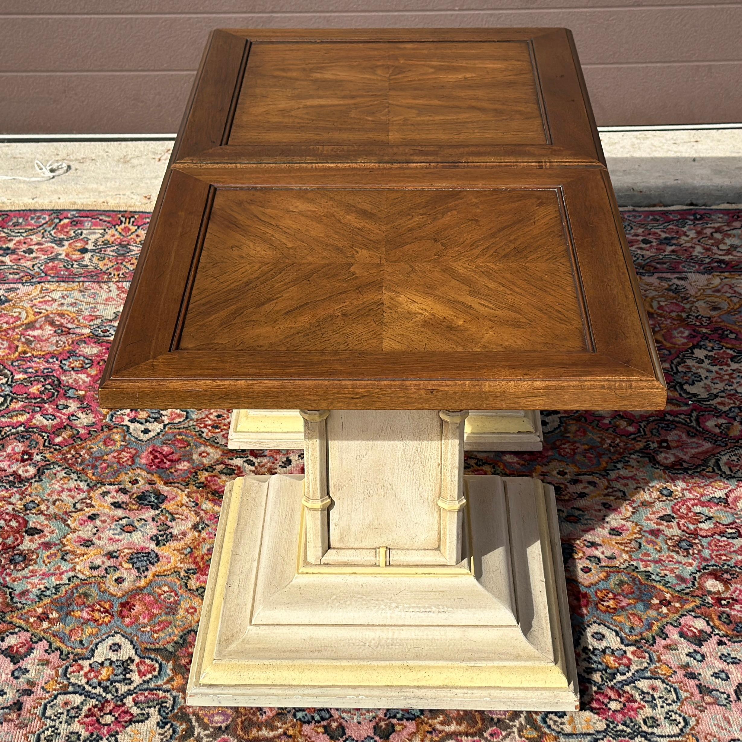 Mid-Century Henredon Faux Bamboo Low Square Side Tables - A Pair For Sale 2