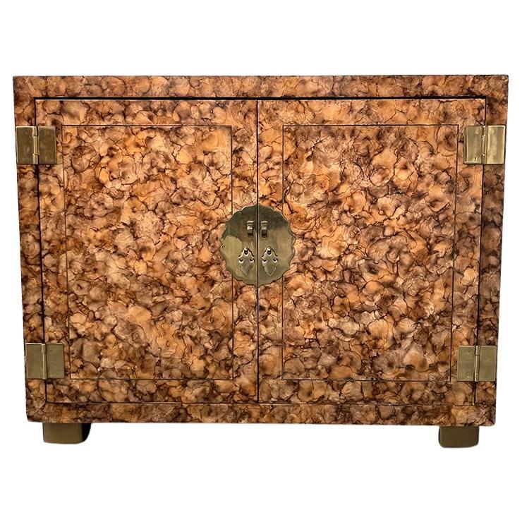 Mid-Century Modern Mid-Century Henredon Faux Tortoise Cabinet For Sale