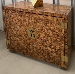 Mid-Century Henredon Faux Tortoise Cabinet