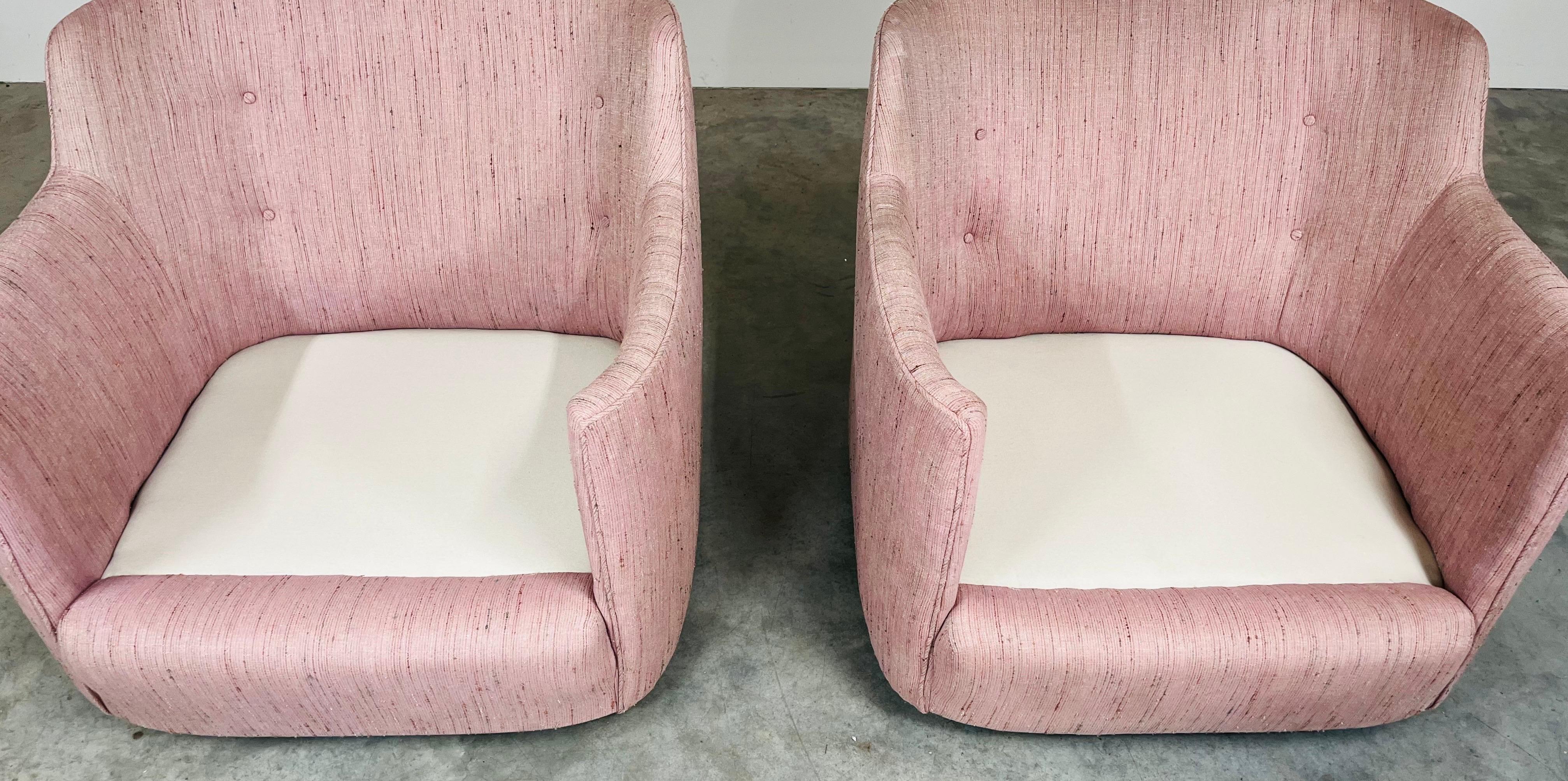 Henredon Folio 500 Mid-Century Club & Casters Lounge Chairs - Pair 3