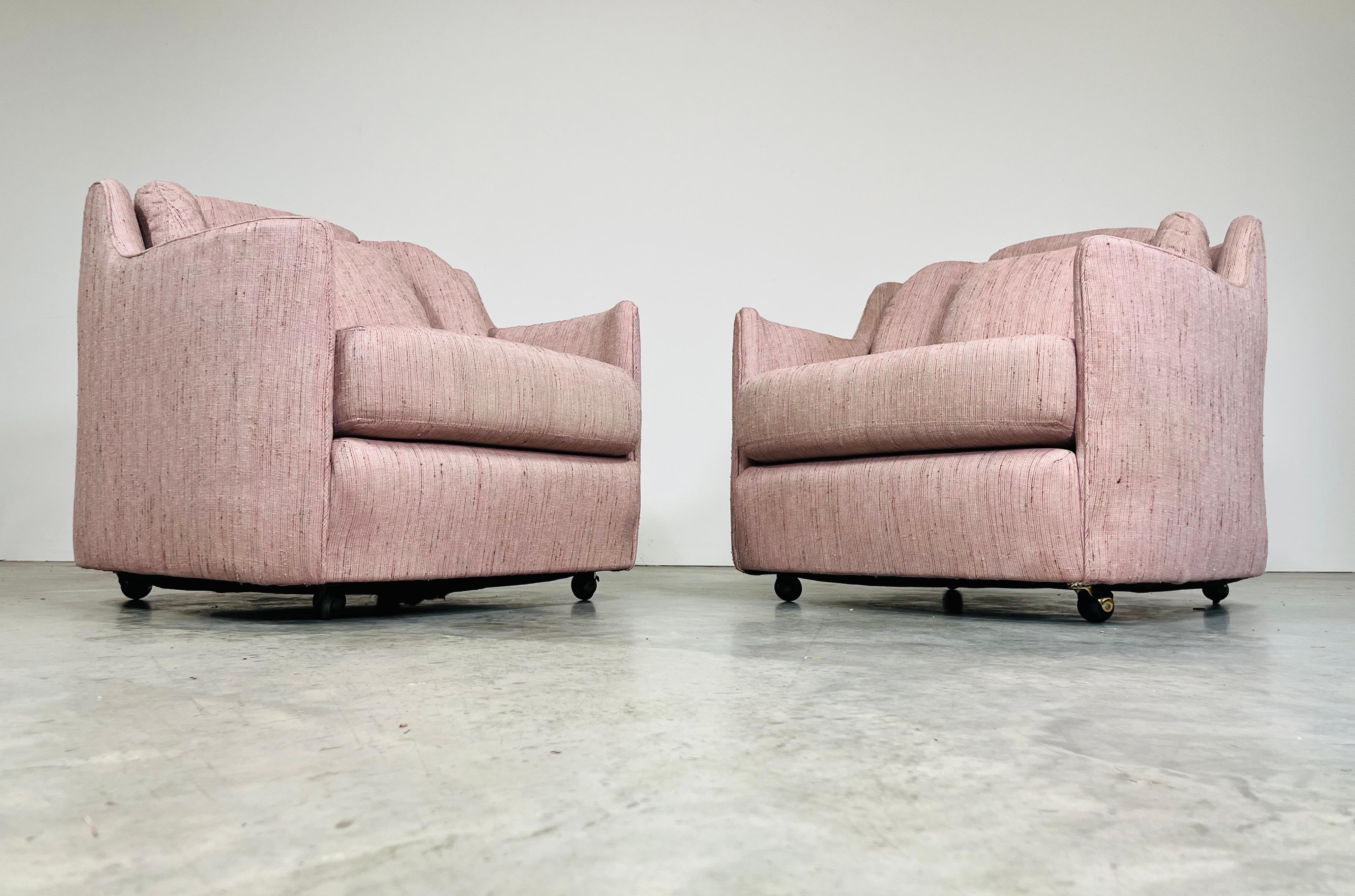Henredon Folio 500 Mid-Century Club & Casters Lounge Chairs - Pair 2