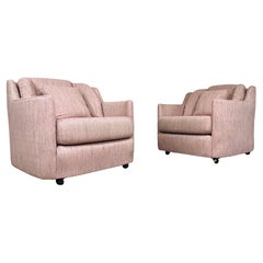 Henredon Folio 500 Mid-Century Club & Casters Lounge Chairs - Pair