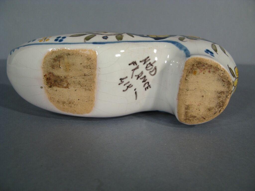 French Mid-Century Henri Delcourt Desvres Faience Decorative Shoe -1Y19