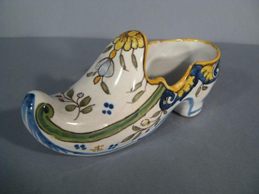 Mid-Century Henri Delcourt Desvres Faience Decorative Shoe -1Y19 1