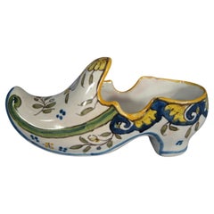 Vintage Mid-Century Henri Delcourt Desvres Faience Decorative Shoe -1Y19
