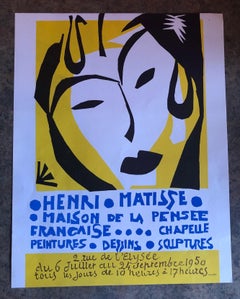 Mid Century Henri Matisse Maison De La Pensee Lithograph Exhibition Poster