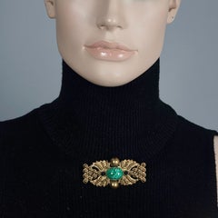 Spilla gioiello in bronzo dorato di metà secolo di Henry Perichon