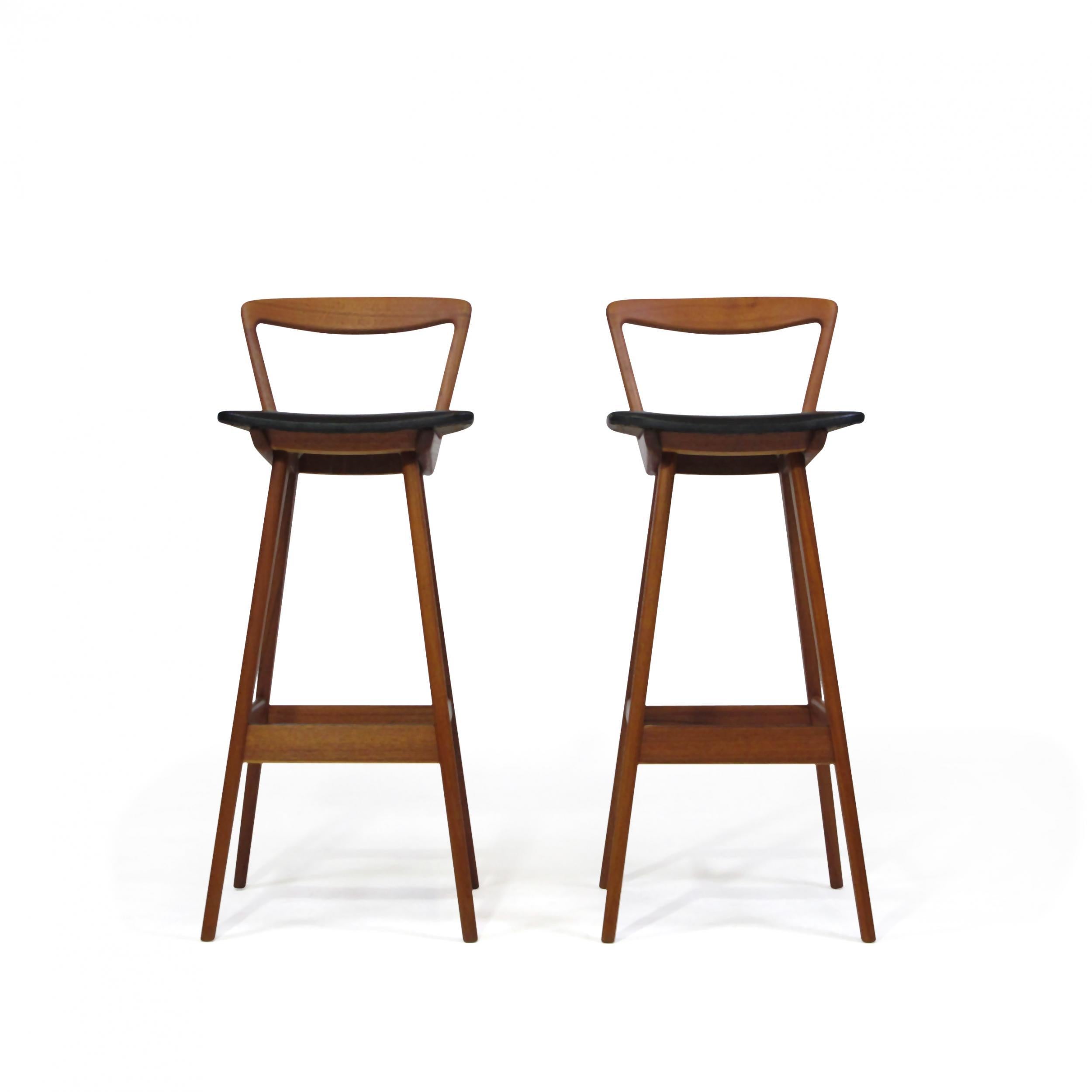 Midcentury Henry Rosengren Hansen Teak Barstools 3
