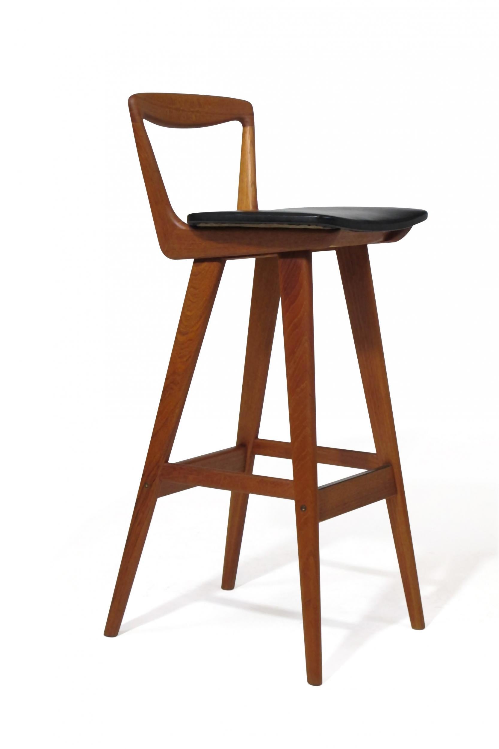 Scandinavian Modern Midcentury Henry Rosengren Hansen Teak Barstools