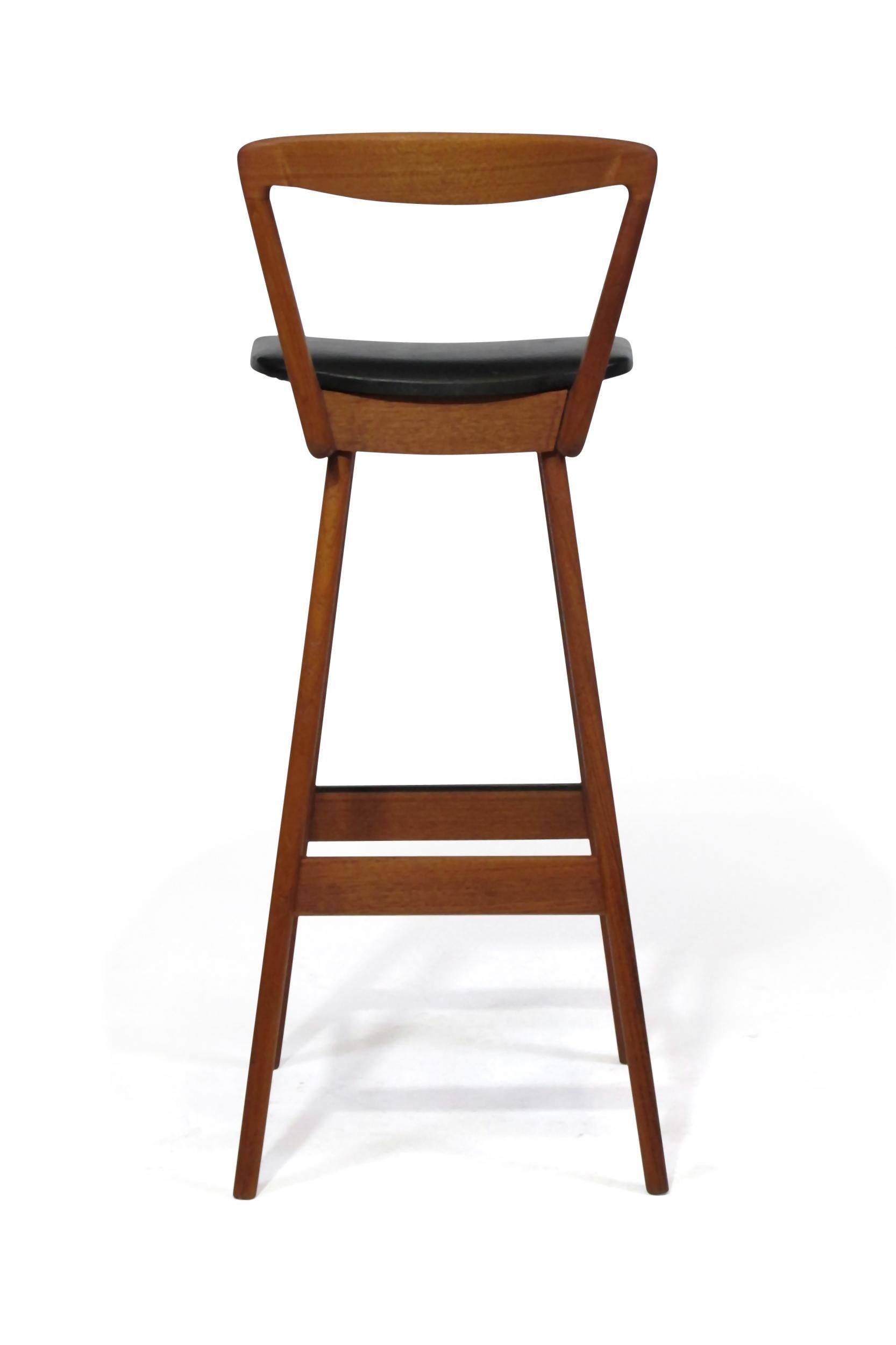 Midcentury Henry Rosengren Hansen Teak Barstools In Good Condition In Oakland, CA