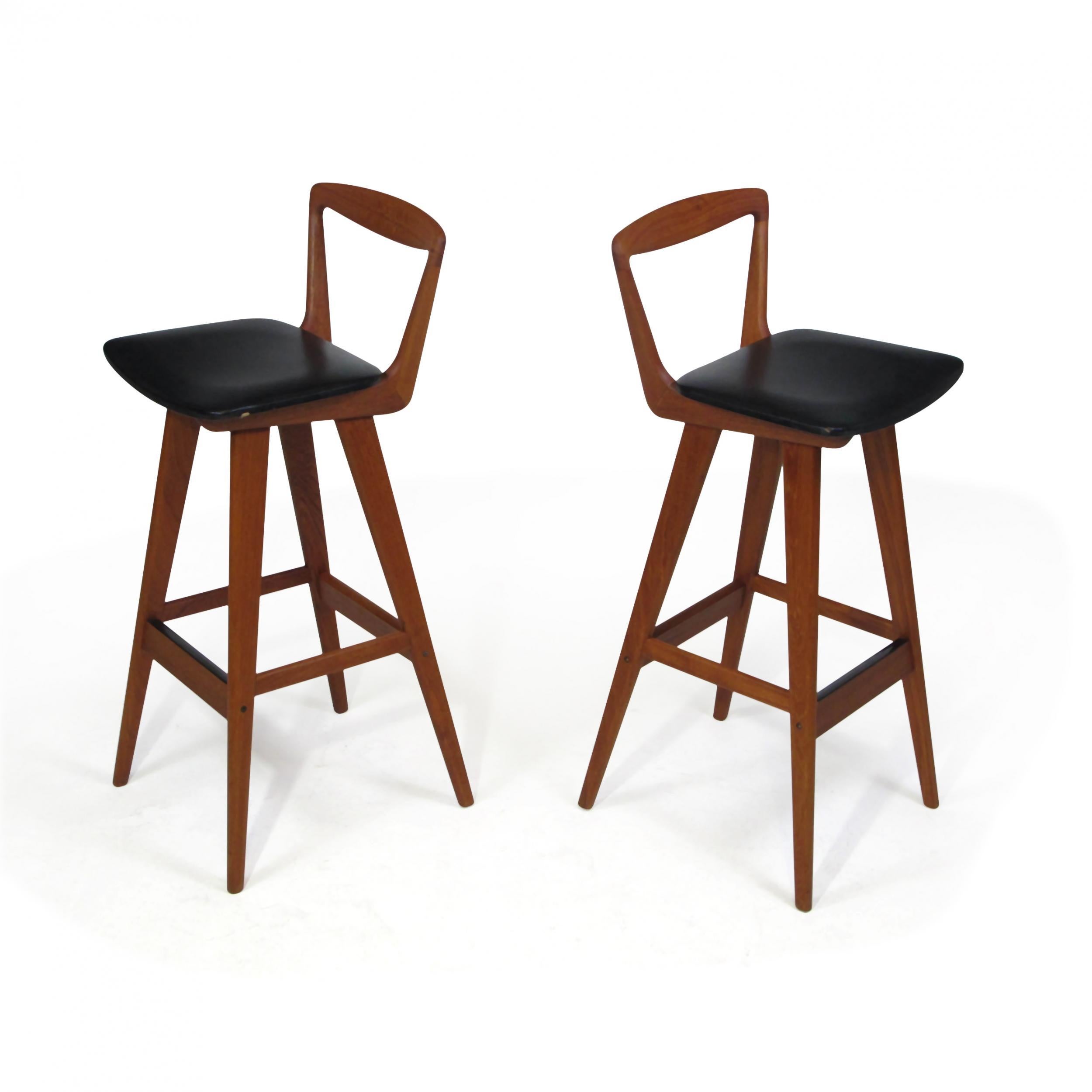 20th Century Midcentury Henry Rosengren Hansen Teak Barstools