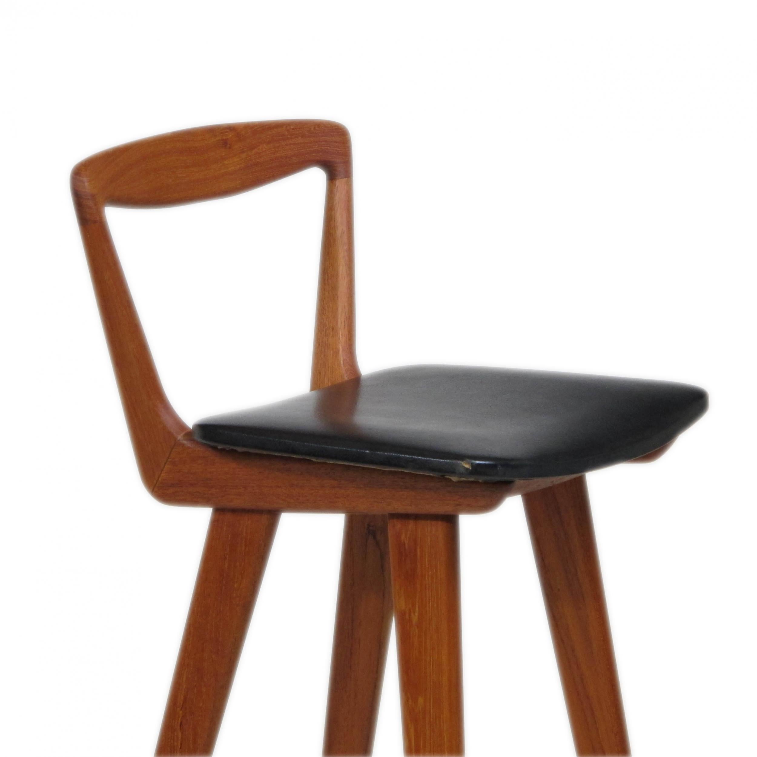 Midcentury Henry Rosengren Hansen Teak Barstools 1