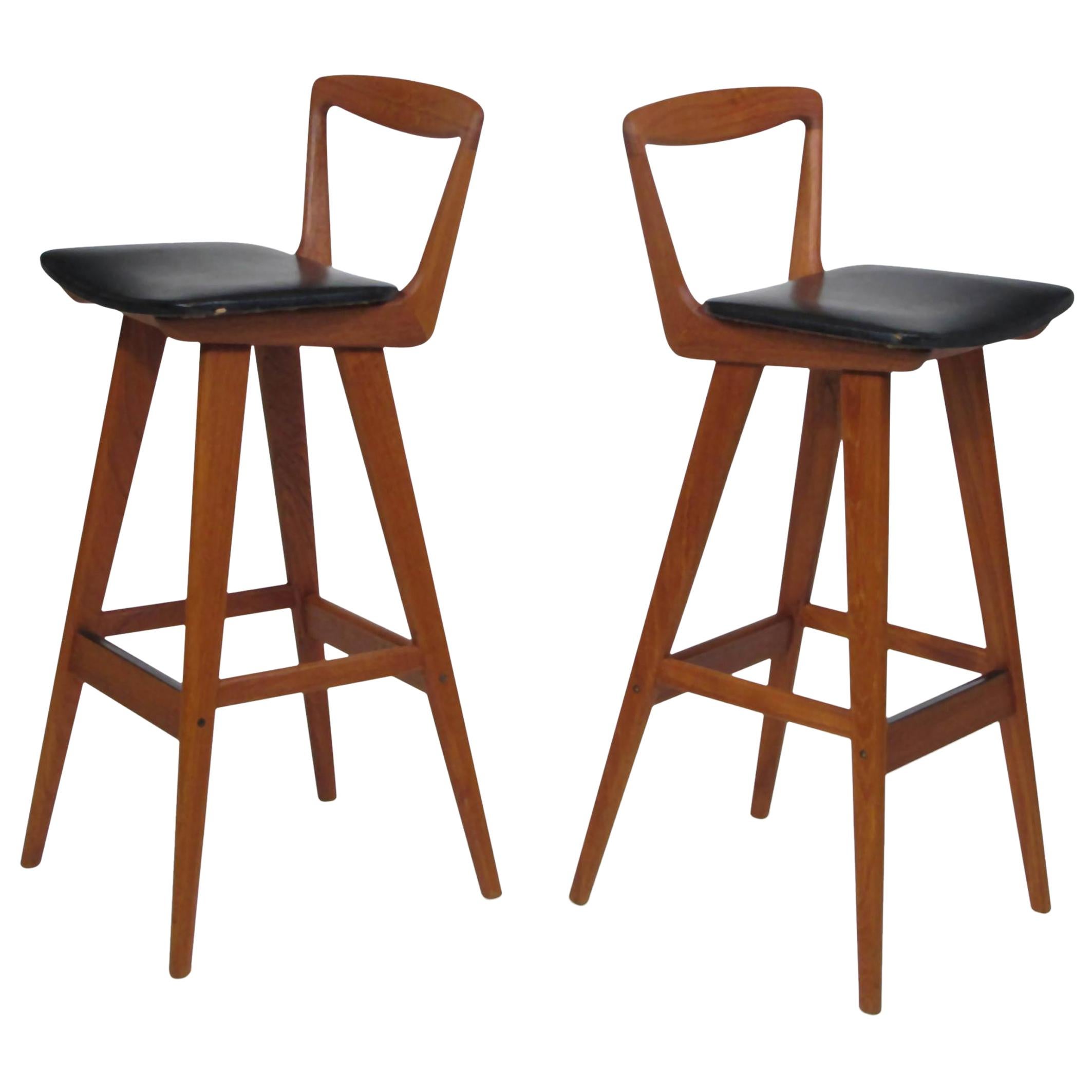 Midcentury Henry Rosengren Hansen Teak Barstools