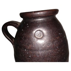 Mid Century Brown Glaze Vase Jug by Herbert Sargent Writer Producer Potter