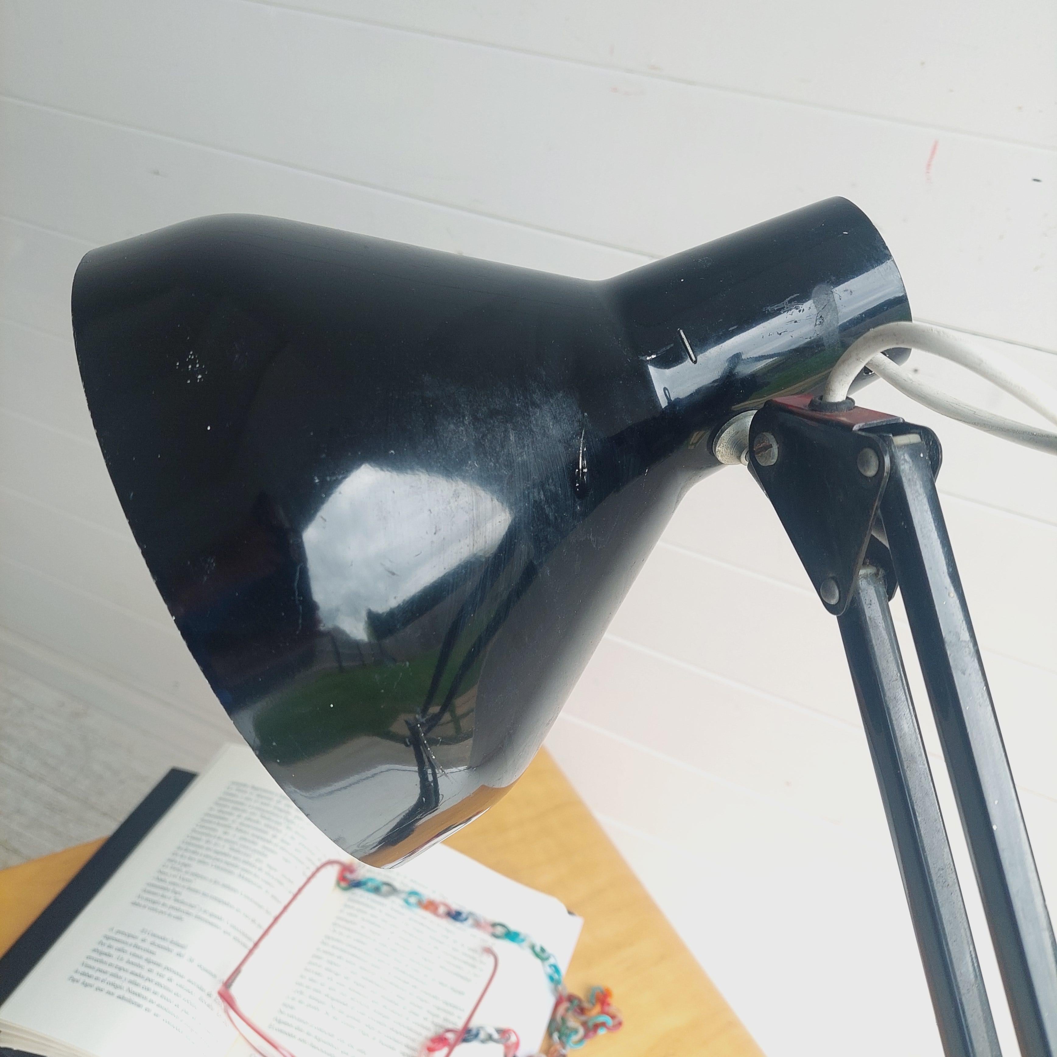 Mid Century Herbert Terry & Sons Ltd Black Anglepoise Desk/Wall Clamp Lamp, 60s For Sale 2