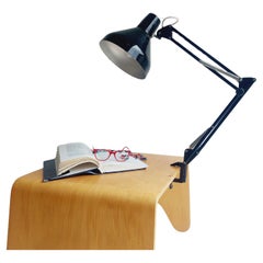 Retro Mid Century Herbert Terry & Sons Ltd Black Anglepoise Desk/Wall Clamp Lamp, 60s