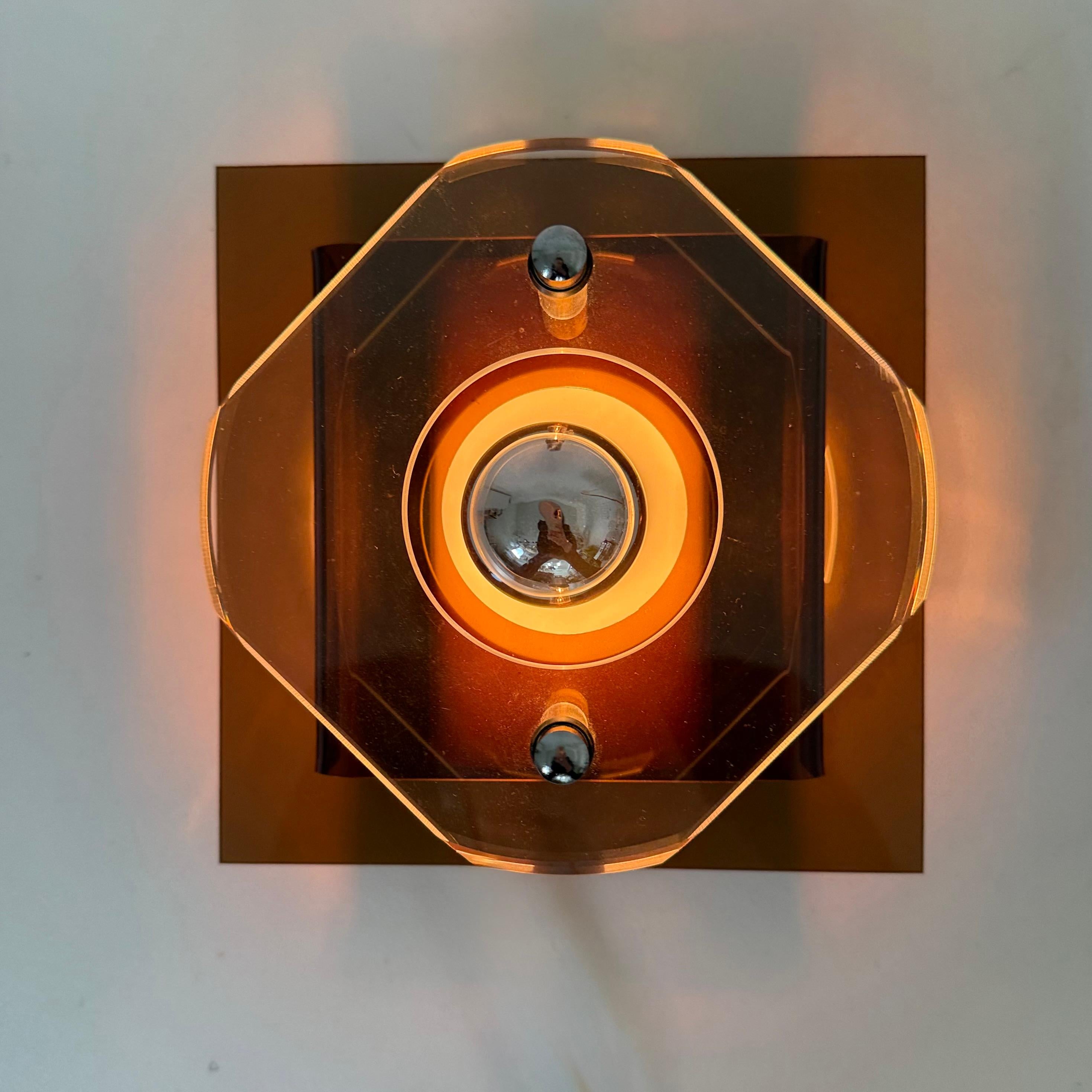 Mid century Herda Plexiglas wall lamp sconce , 1970s 3