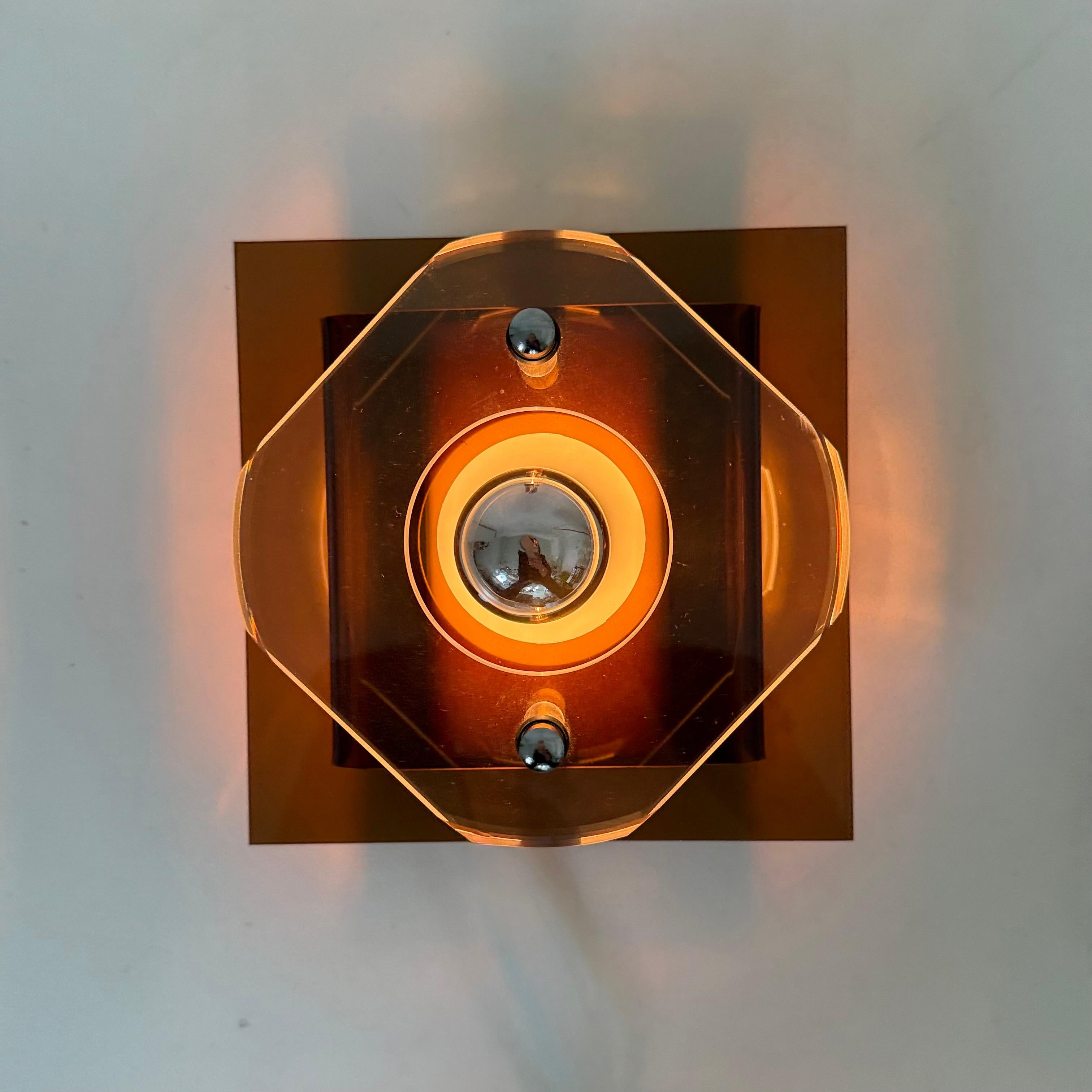 Mid century Herda Plexiglas wall lamp sconce , 1970s 4