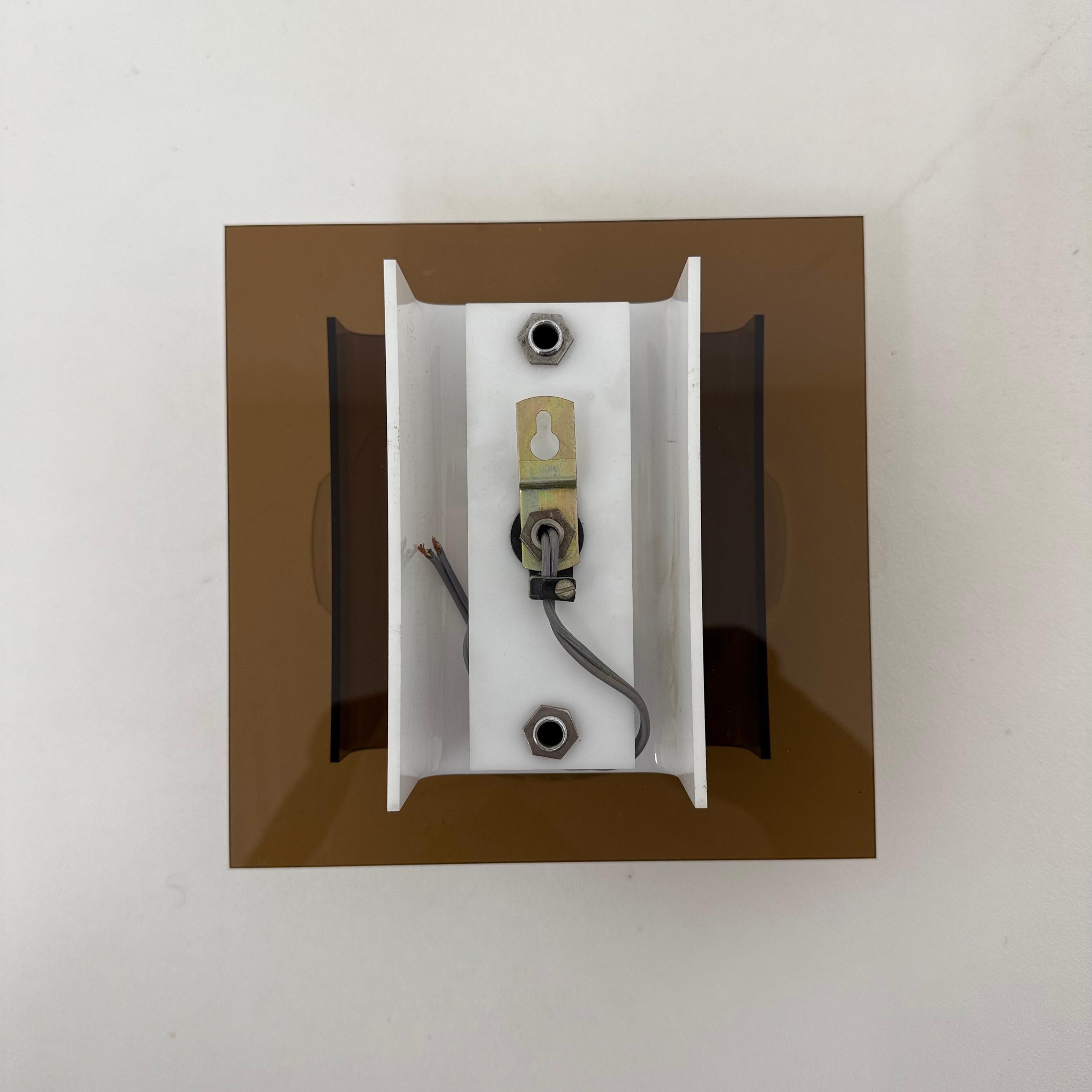 Mid century Herda Plexiglas wall lamp sconce , 1970s 5