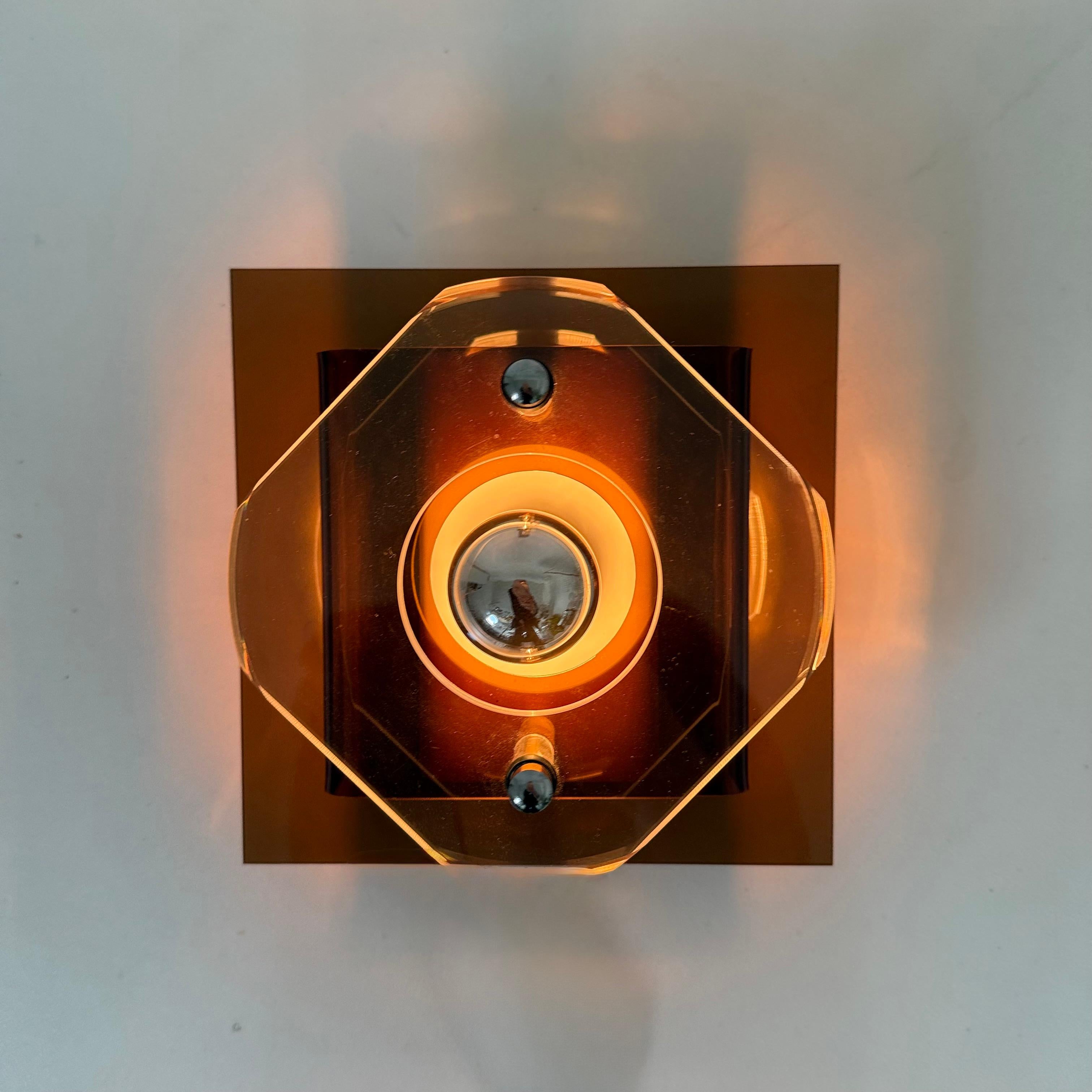 Mid-Century Modern Mid century Herda Plexiglas wall lamp sconce , 1970s