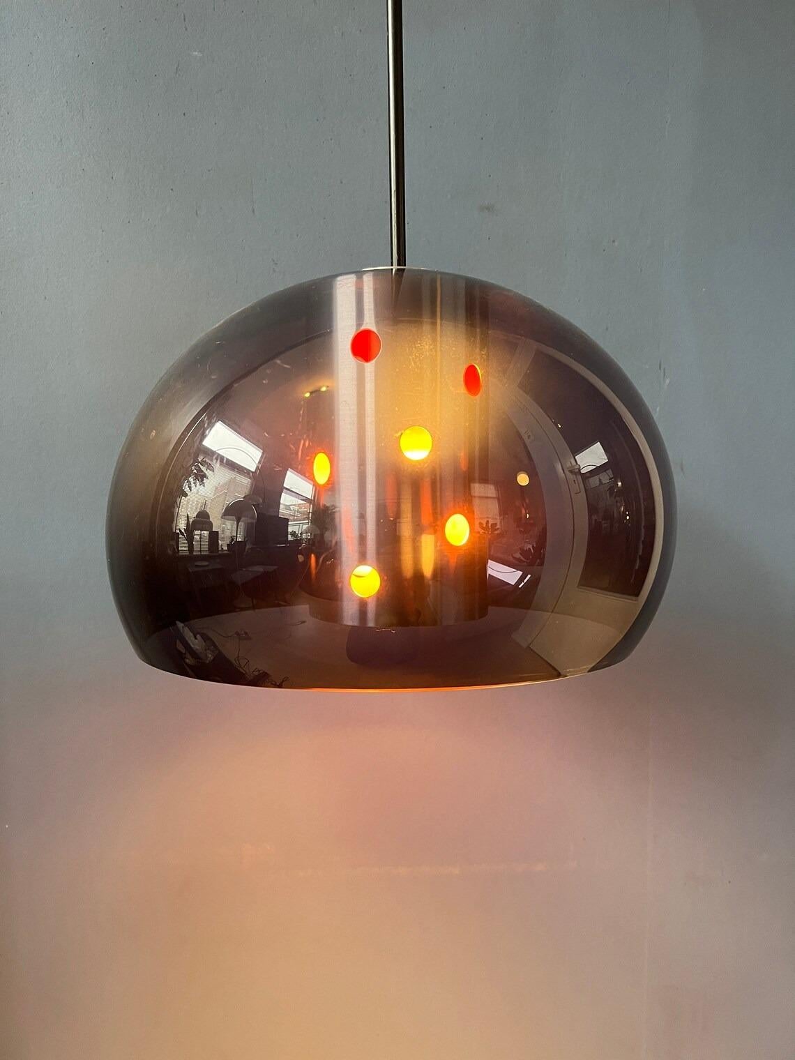 Mid Century Herda Space Age Mushroom Pendant Light, 1970s In Good Condition For Sale In ROTTERDAM, ZH