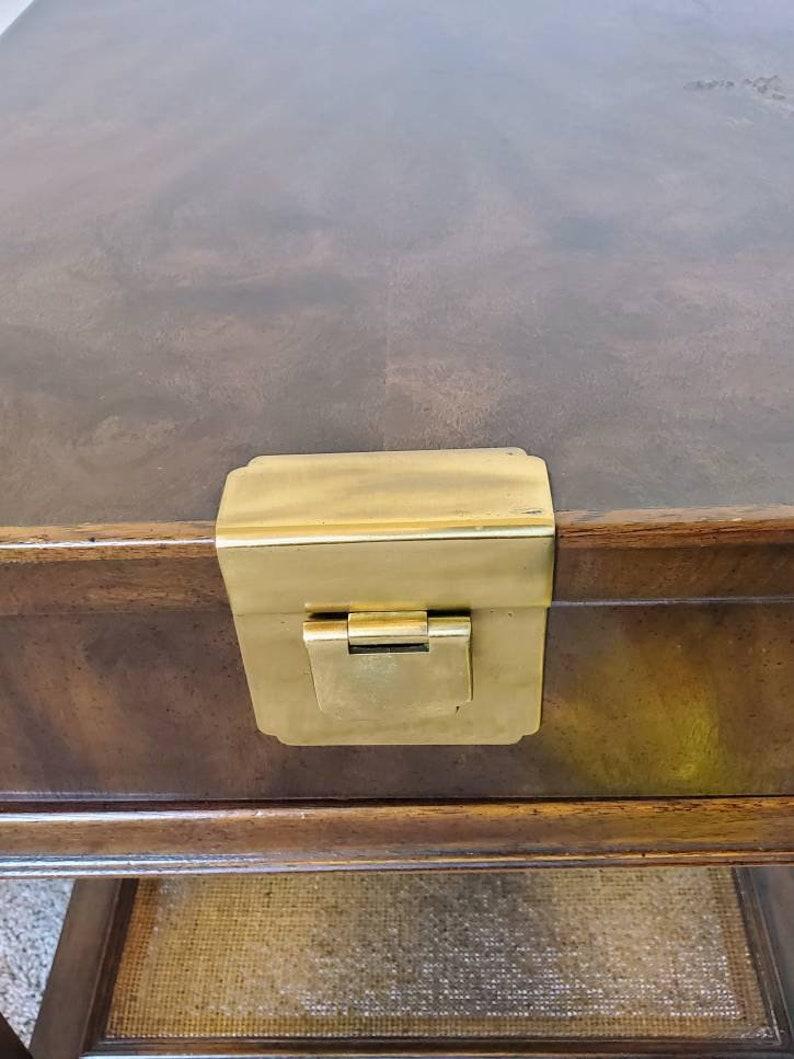 Mid-Century Heritage Campaign Style Chest on Stand In Good Condition In Forney, TX