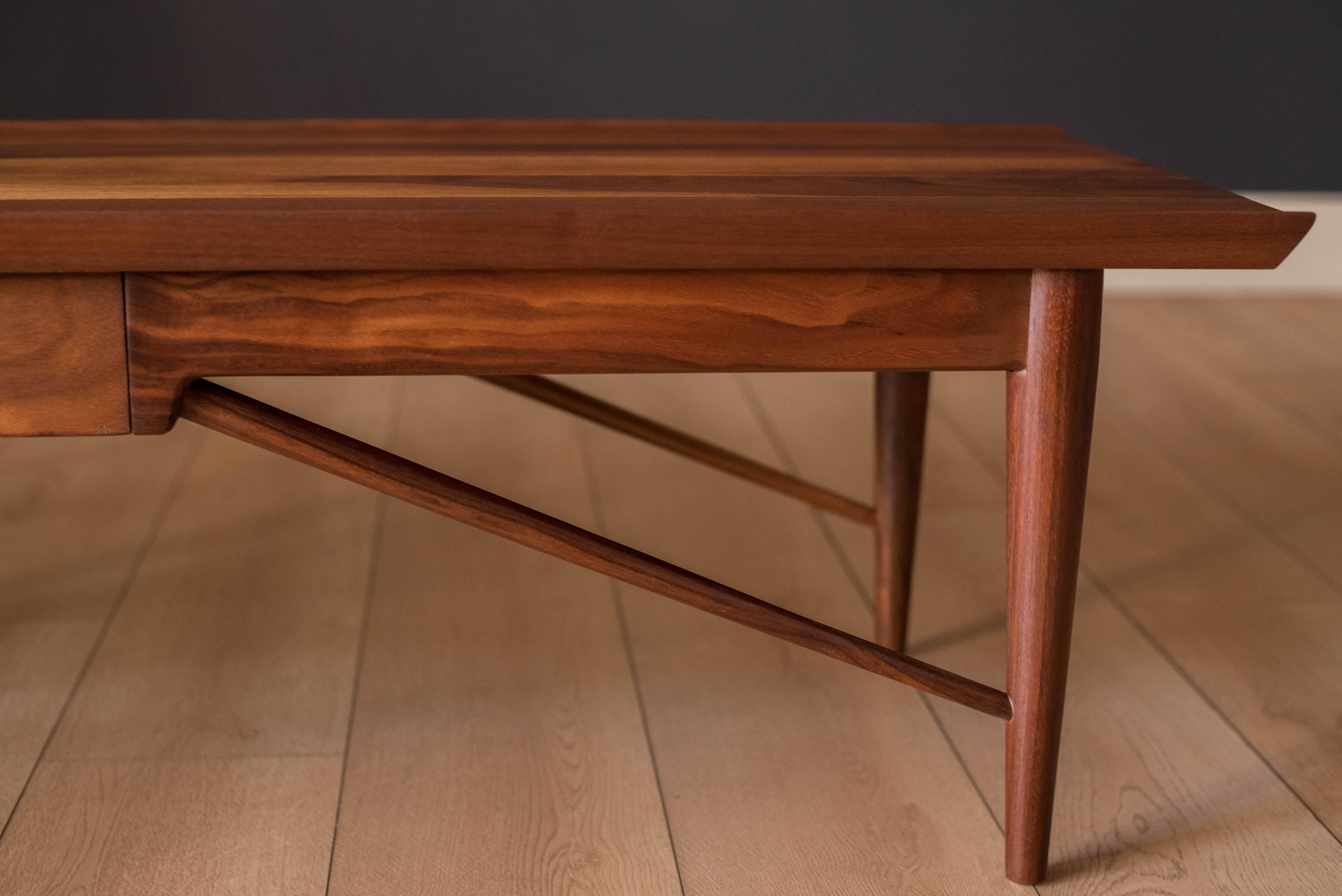 American Mid Century Heritage Henredon Solid Walnut Coffee Table
